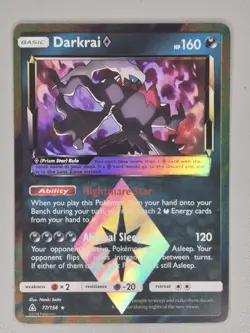 Pokemon TCG Darkrai Prism 77/156 Card Ultra Prism Holo Rare Mint - Image 3