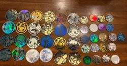 Lot of 45x Official Pokemon TCG Coins Jumbo & Small Size - Image 1