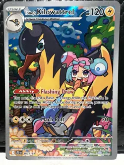 Pokemon TCG Iono's Kilowattrel Card Journey Together IR 163/159 - Image 1
