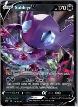 Sableye V 120/202 SWSH01: Sword & Shield Base Set - Pokemon Card - NM - Image 1