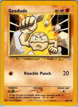 Geodude 44/64 Non Holo Neo Revelation - Pokemon Card - NM - Image 1