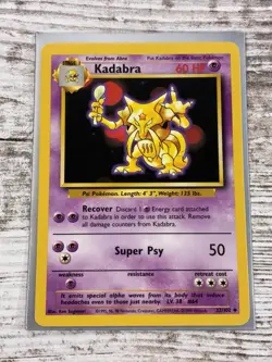 Kadabra Non-Holo 1999 WOTC Pokemon Card 32/102 Base Set LP Light Play - Image 1