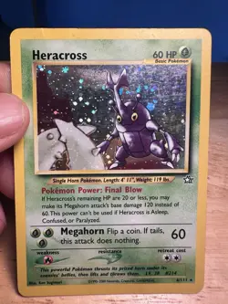 Pokemon TCG Heracross Neo Genesis Holo Card 6/111 Unlimited Rare MP - Image 1