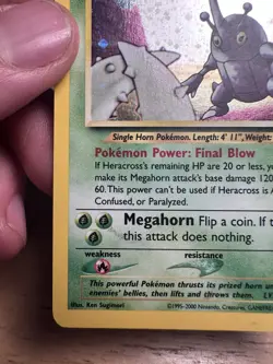 Pokemon TCG Heracross Neo Genesis Holo Card 6/111 Unlimited Rare MP - Image 5