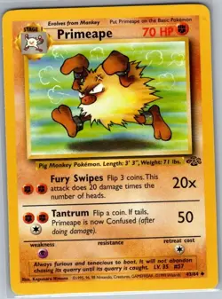 Primeape 43/64 Non Holo Jungle - Pokemon Card - NM - Image 1