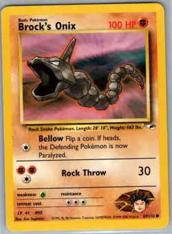 Brock's Onix 69/132 Non Holo Gym Heroes - Pokemon Card - NM - Image 1