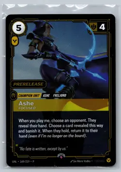 Riftbound TCG Riftbound Organized Play Promotional Cards Ashe - Focused 169/219 - Image 1