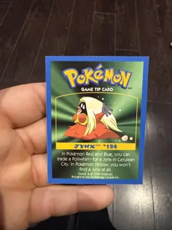 Jynx Kellogg's Pokemon Game Tip Cards #124 1999 - Image 2