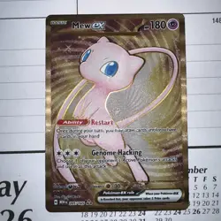 Pokemon Mew ex 205/165 (METAL CARD) Gold Promo Card Scarlet & Violet 151 LP - Image 1