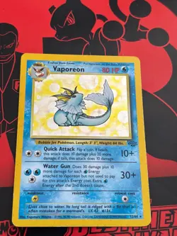 Vaporeon 28/64 Holo Rare Jungle WOTC Pokemon Card 1999 MP - Image 1