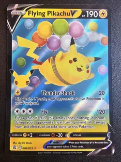 Flying Pikachu V - 006/025 - Pokemon Celebrations Sword Shield Rare Card M/NM - Image 1