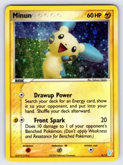 Minun 6/12 2006 EX Trainer Kit Promo Pokemon Card TCG Exclusive Cosmos Holo - Lp - Image 1