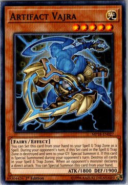 YUGIOH CARD 1 X ARTIFACT VAJRA MP18-EN027 1ST EDITION - Image 1