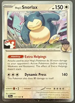 Hop's Snorlax Holo Rare Prize Pack Series Cards 117/159 NM C5 - Image 1