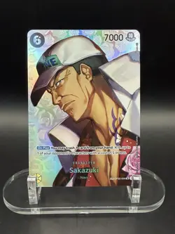 One Piece Sakazuki SP OP02-099 Special Alt Art SR English NM Near Mint Card TCG - Image 1