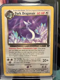Pokemon Dark Dragonair TCG Unlimited Uncommon Card 33/82 Vintage 1999 WOTC - Image 1