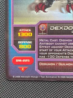 HOLO DM-225 DexDorugamon Digimon CCG Card Operation X Foil 1st Edition 2005 - Image 5