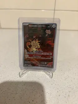 Team Rocket's Meowth 203/182 Illustration Rare Destined Rivals Pokemon Card NM - Image 1