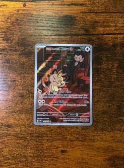 Pokemon TCG Destined Rivals Team Rocket's Meowth Illustration Rare 203/182 - NM - Image 1