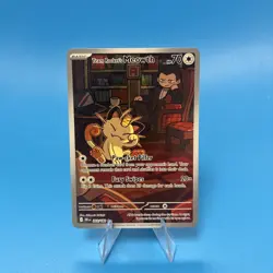 Team Rocket's Meowth 203/182 Destined Rivals Illustration Rare Pokemon TCG NM - Image 1