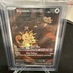 Team Rocket's Meowth 203/182 Illustration Rare IR Destined Rivals Pokemon NM - Image 1