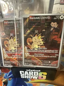 Team Rocket's Meowth 203/182 Illustration Rare Destined Rivals NM - Pokemon TCG - Image 1