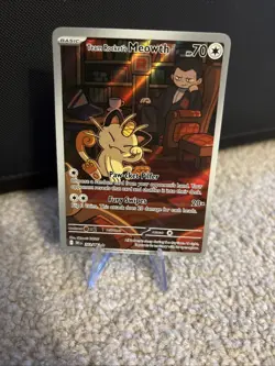 Team Rocket's Meowth 203/182 Illustration Rare Destined Rivals NM - Pokemon TCG - Image 1