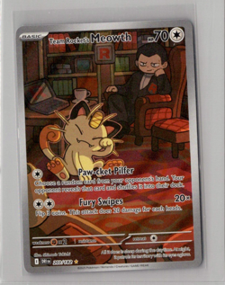 Team Rocket's Meowth 203/182 - Pokemon TCG Destined Rivals Illustration Rare NM - Image 1
