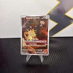 Team Rocket's Meowth SV10: Destined Rivals 203/182 Illustration Rare NM Pokemon - Image 1