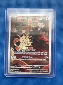 Pokemon - Team Rocket's Meowth 203/182 - Destined Rivals Illustration Rare - NM - Image 1