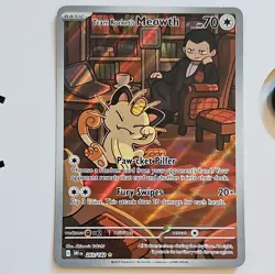 Team Rocket's Meowth 203/182 Destined Rivals Pokemon Illustration Rare - NM - Image 1