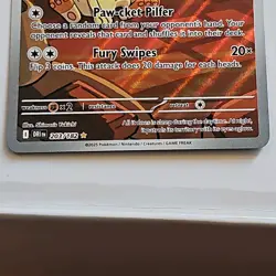 Team Rocket's Meowth 203/182 Destined Rivals Pokemon Illustration Rare - NM - Image 3
