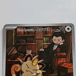 Team Rocket's Meowth 203/182 Destined Rivals Pokemon Illustration Rare - NM - Image 4