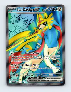 NM Hop's Zacian ex 176/159 Journey Together Ultra Rare Pokemon Card - Image 1