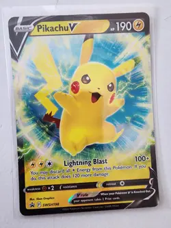 Pikachu V SWSH198 Pokemon Sword & Shield Promo Ultra Rare Holo Card - Image 1