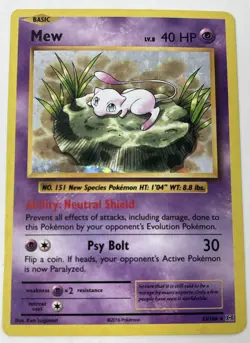 Lilypad Mew 53/108 XY Evolutions Ultra Rare Holo Pokemon Card LP - Image 1