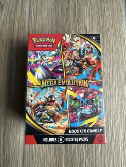 Brand New Sealed Pokemon TCG Mega Evolution Base Set Booster Bundle 6 Packs - Image 1