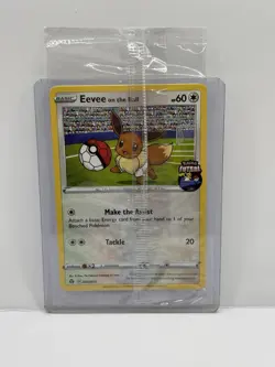 EEVEE ON THE BALL POKEMON FUTSAL PROMO 2020 CARD 002 UK EXCLUSIVE SEALED - Image 1