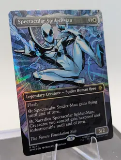 2025 MTG Spectacular Spider-Man #241 (White Suit) Borderless Foil Rare, NM - Image 1