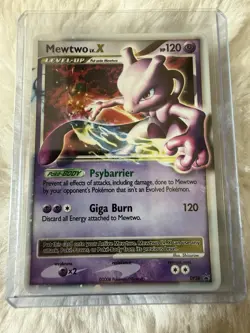 Pokemon Mewtwo Lv.X DP28 Promo Card in Protective Case - Image 1