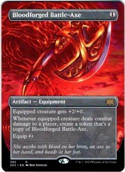 BLOODFORGED BATTLE-AXE 392 MAGIC: THE GATHERING DOUBLE MASTERS 2022 (2X2) RARE - Image 1
