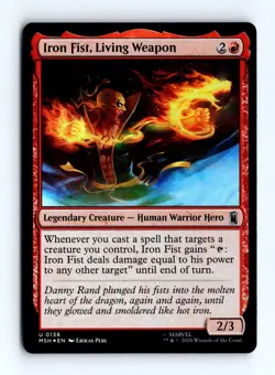 Iron Fist, Living Weapon (Foil) 0138 (U) MTG Marvel Super Heroes (MSH) - Image 1