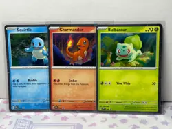 Bulbasaur Charmander Squirtle Pokemon Cards Cosmos Promo Set 046 047 048 NM 151 - Image 1