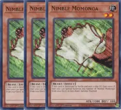Yugioh - Nimble Momonga x 3 - 1st Edition NM - Plus Free Holographic Card - Image 1