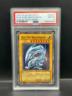 Yugioh PSA 8 NM-MT Blue-Eyes White Dragon DPKB-EN001 Super Rare 1st Ed S#4269 - Image 1