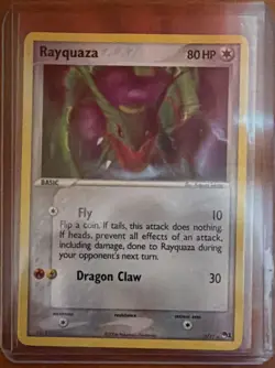 Pokemon TCG Rayquaza Holo Rare Card 3/17 Pop Series 1 LP - Image 1