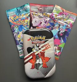 Pokemon TCG Bundle tin with 40 loose English cards and 3 new sealed Korean pack - Image 2