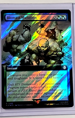 MTG Magic The Gathering PIP Fallout Extended Art Surge Foil Biomass Mutation - Image 1