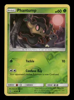 PHANTUMP 6/145 COMMON GUARDIANS RISING POKEMON REVERSE HOLO LP - Image 1