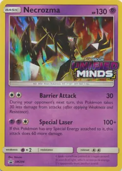 HP Pokemon Necrozma - SM204 - Prerelease Promo - SM Black Star Promo Heavily Pla - Image 1